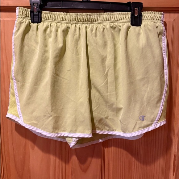 Champion Women's lime Yellow running Shorts size L - Picture 1 of 8